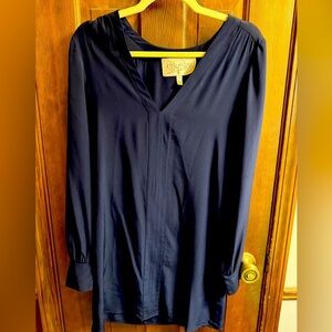 Rory Beca silk shift dress size XS Navy Blue EUC